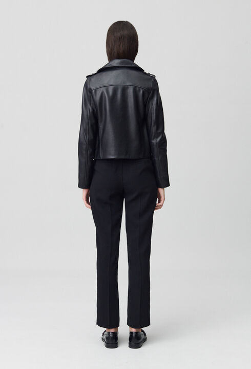 Chaqueta de piel lisa