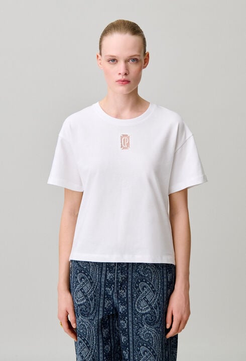 Camiseta ancha corta de algod&oacute;n