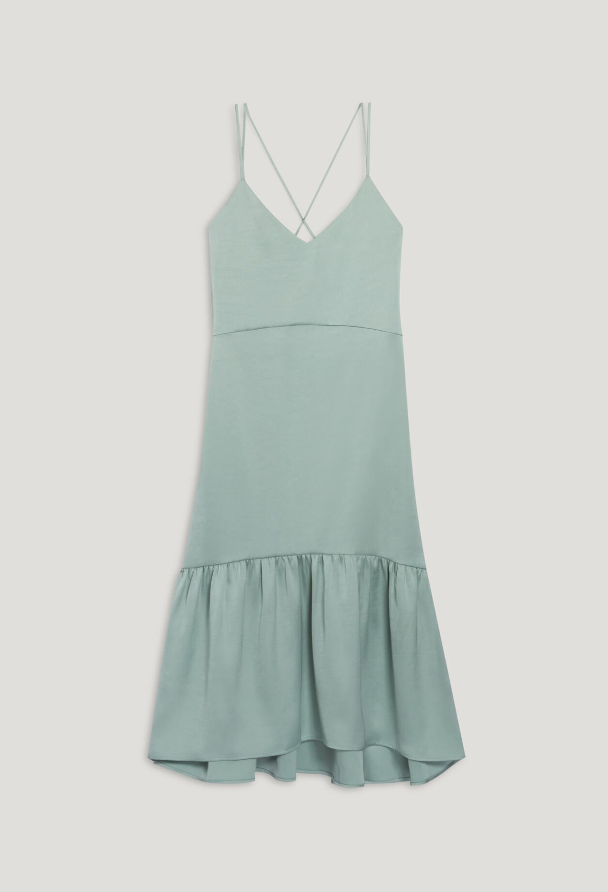 Vestido midi de raso