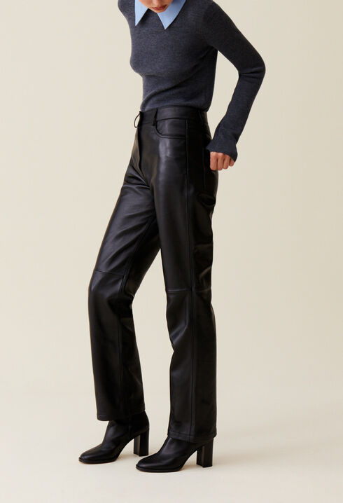 Pantal&oacute;n recto de cuero