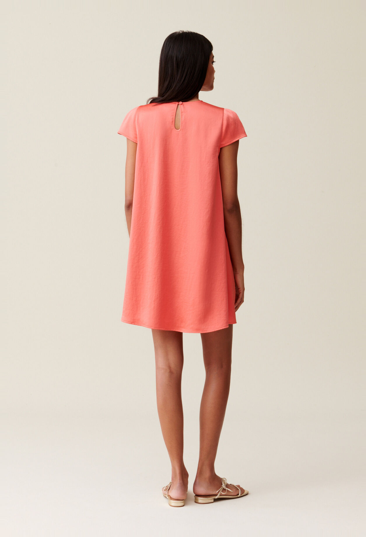 Vestido corto babydoll mandarina