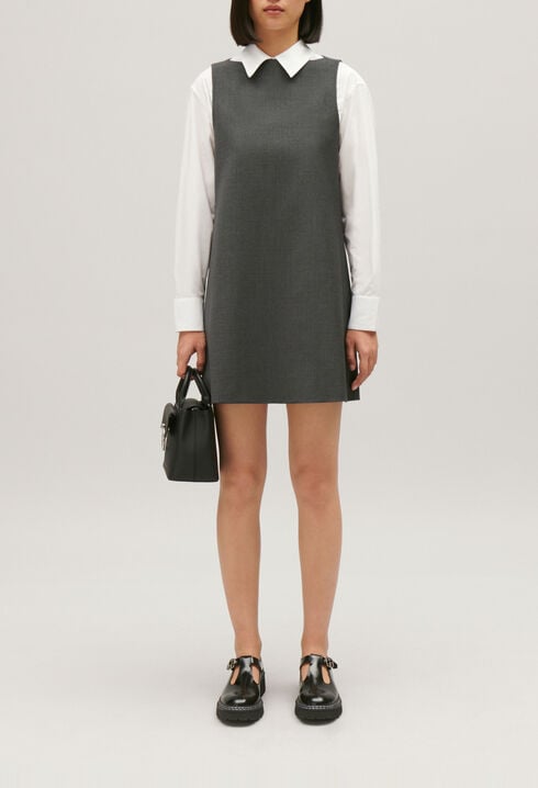 Vestido corto gris chiné