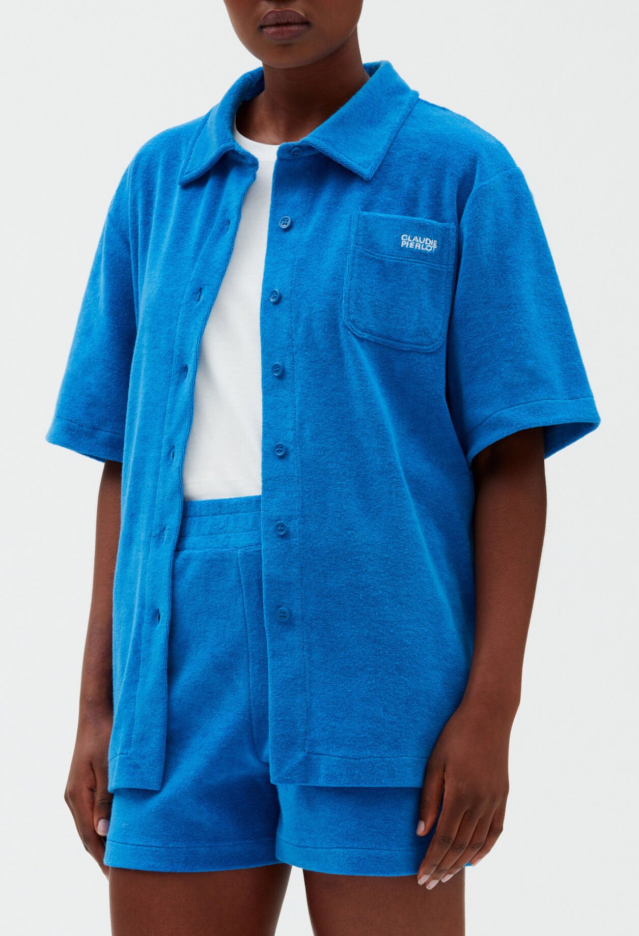 Camisa de felpa azul