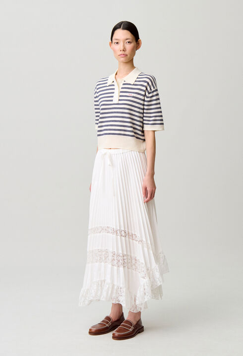 Falda plisada de flores