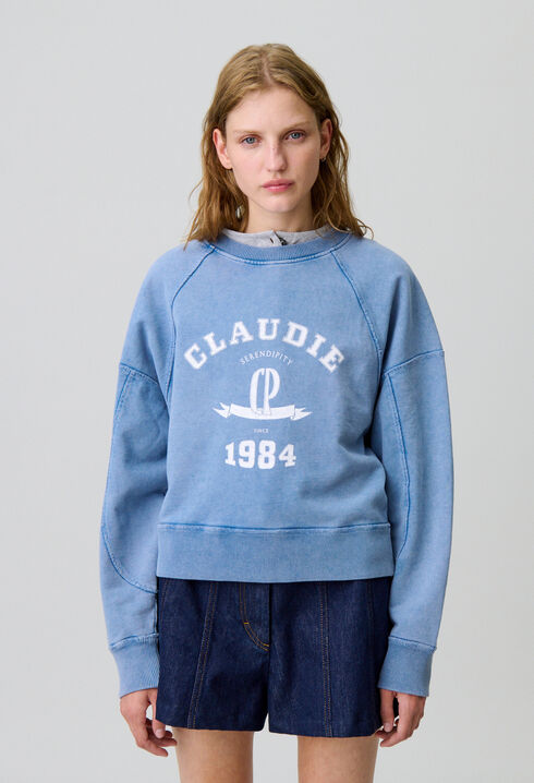 Sudadera de algodón efecto lavado