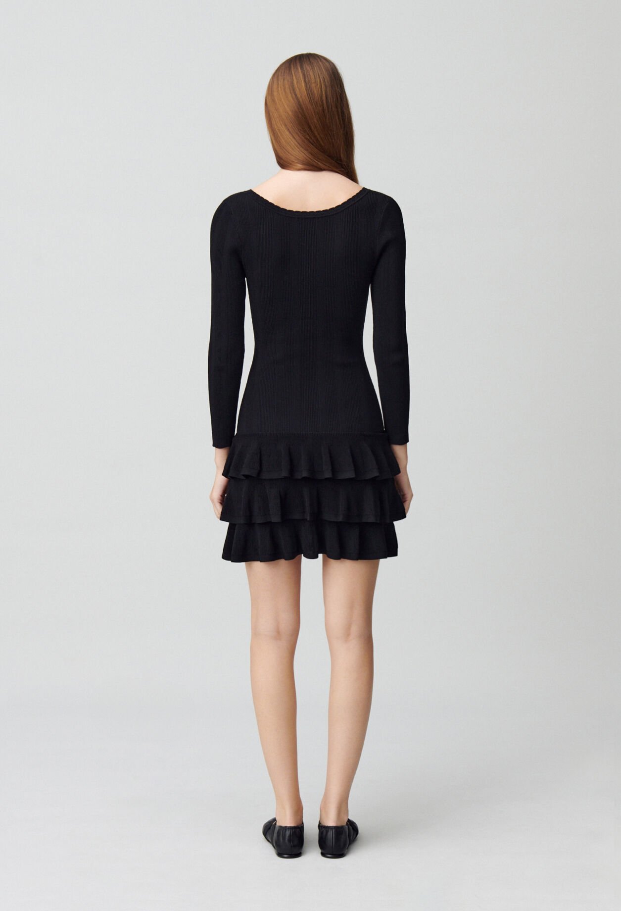 Vestido corto de punto fino