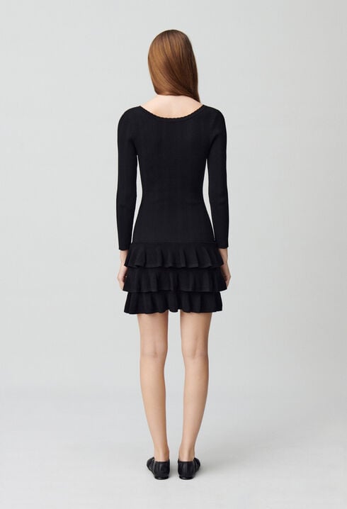 Vestido corto de punto fino
