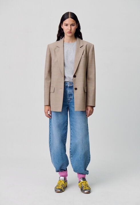 Chaqueta americana recta a cuadros