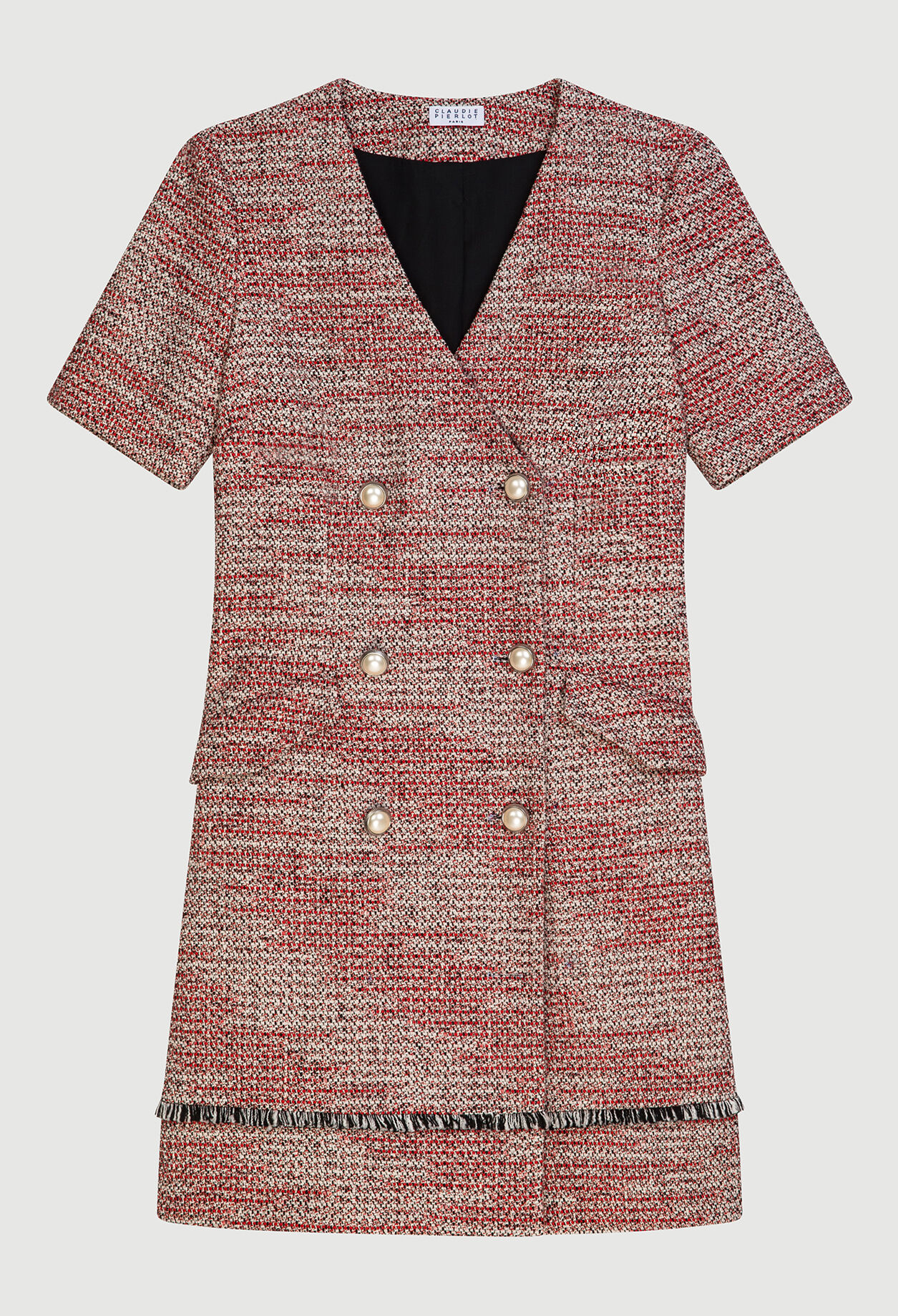 Vestido de tweed rojo
