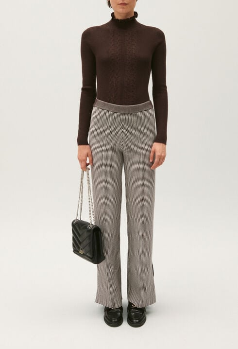 Pantalón de punto jacquard bicolor