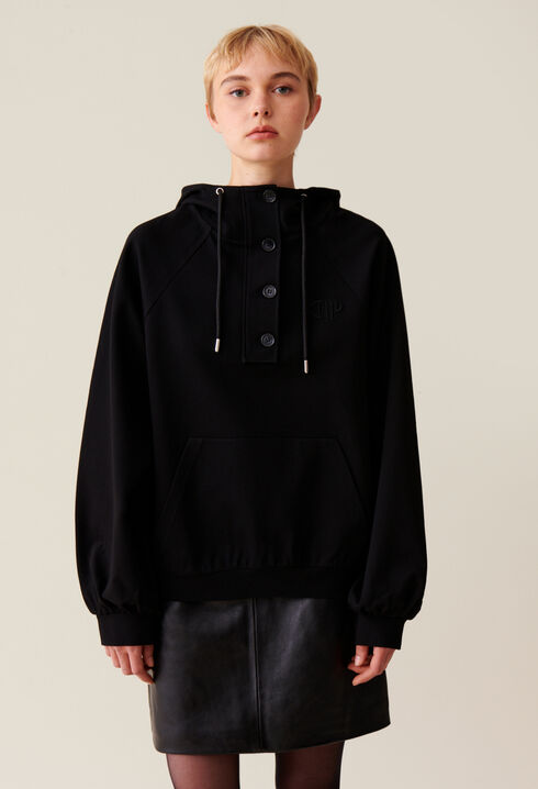 Sudadera con capucha negra oversize