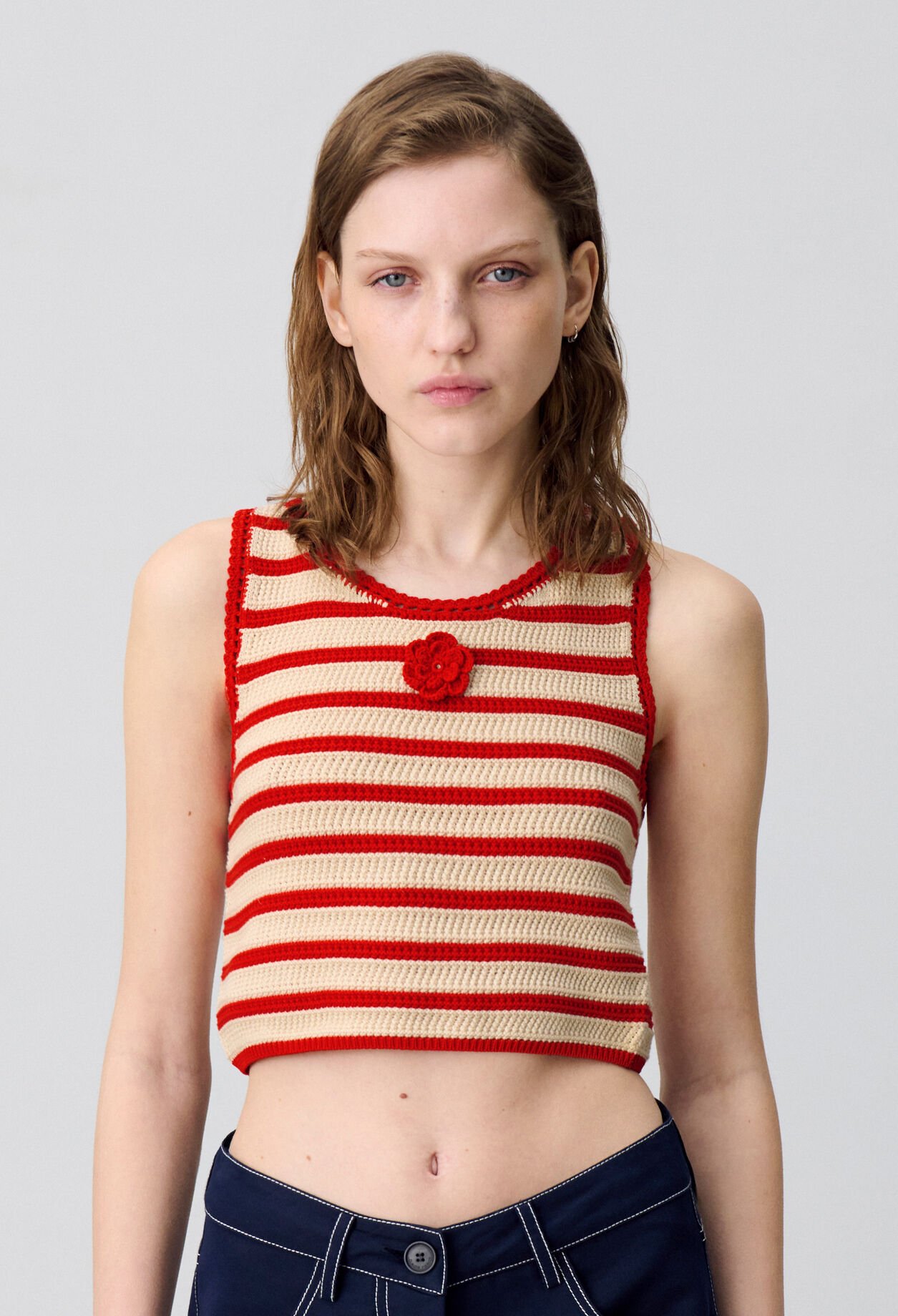 Top de crochet a rayas