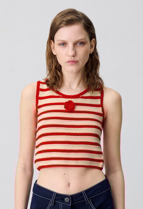 Top de crochet a rayas
