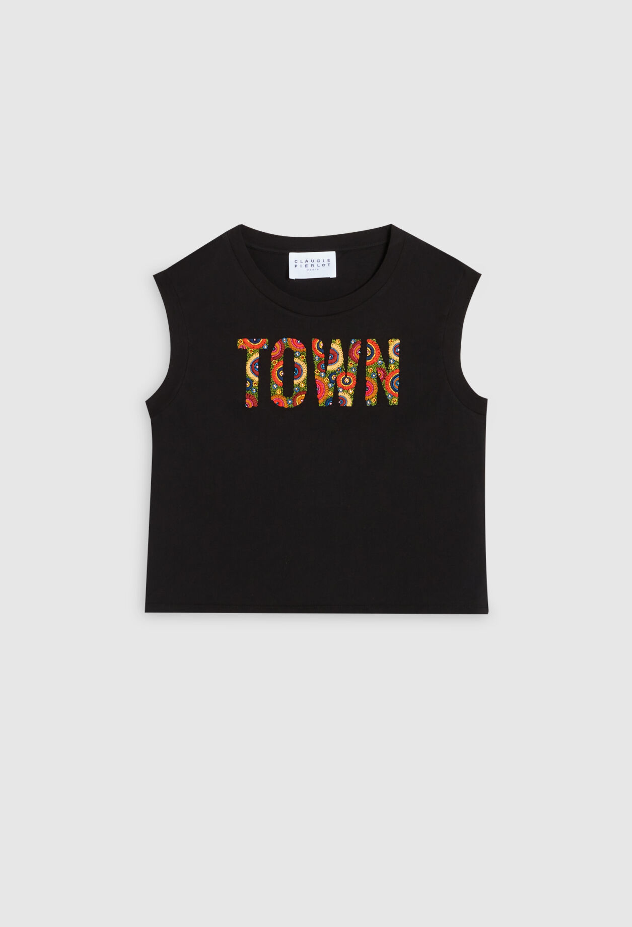 Camiseta bordada de coton