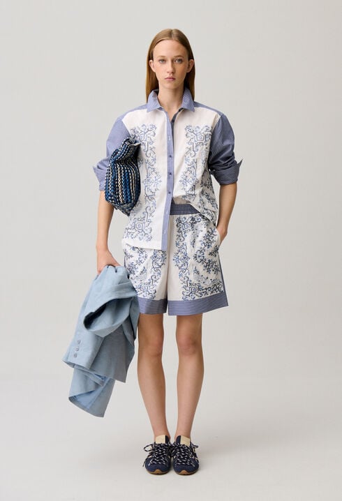 Camisa de algod&oacute;n a rayas