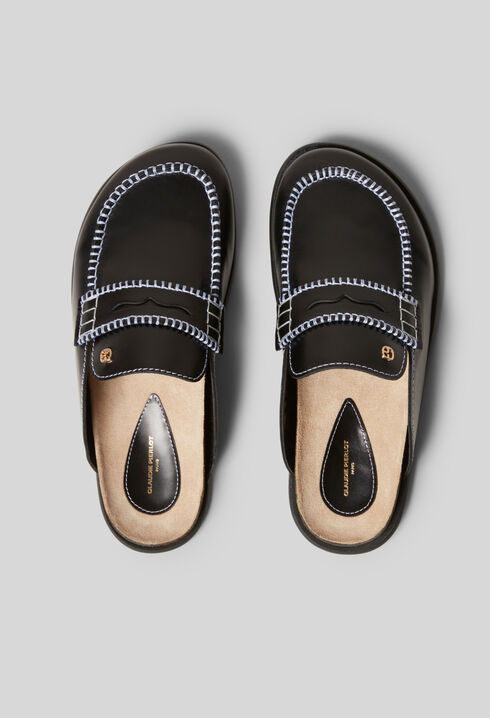 Mules de cuero liso