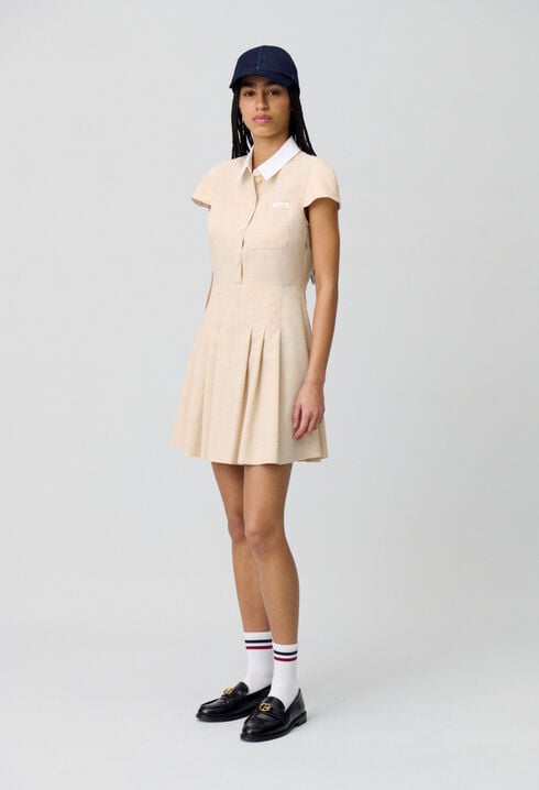 Vestido corto plisado