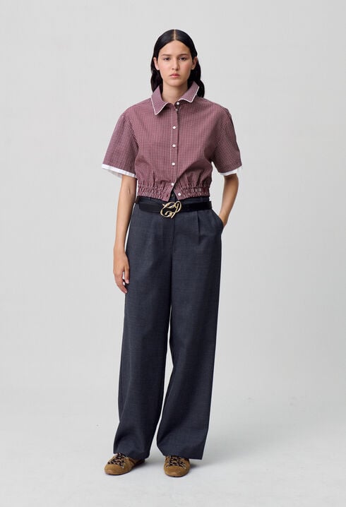 Camisa corta de cuadros