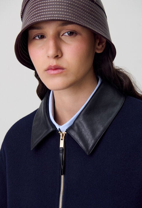 Chaqueta de lana con cuello