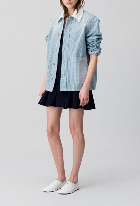 Chaqueta de gabardina vaquera a rayas