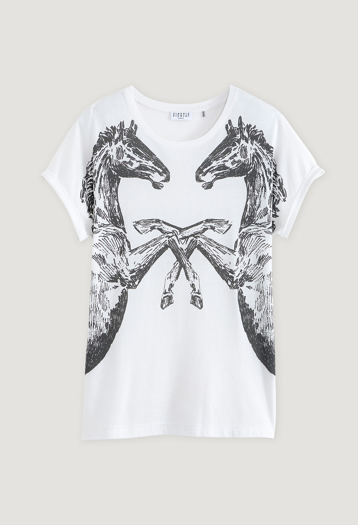 Camiseta blanca estampada