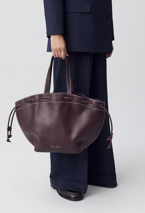 Bolso shopper de cuero liso