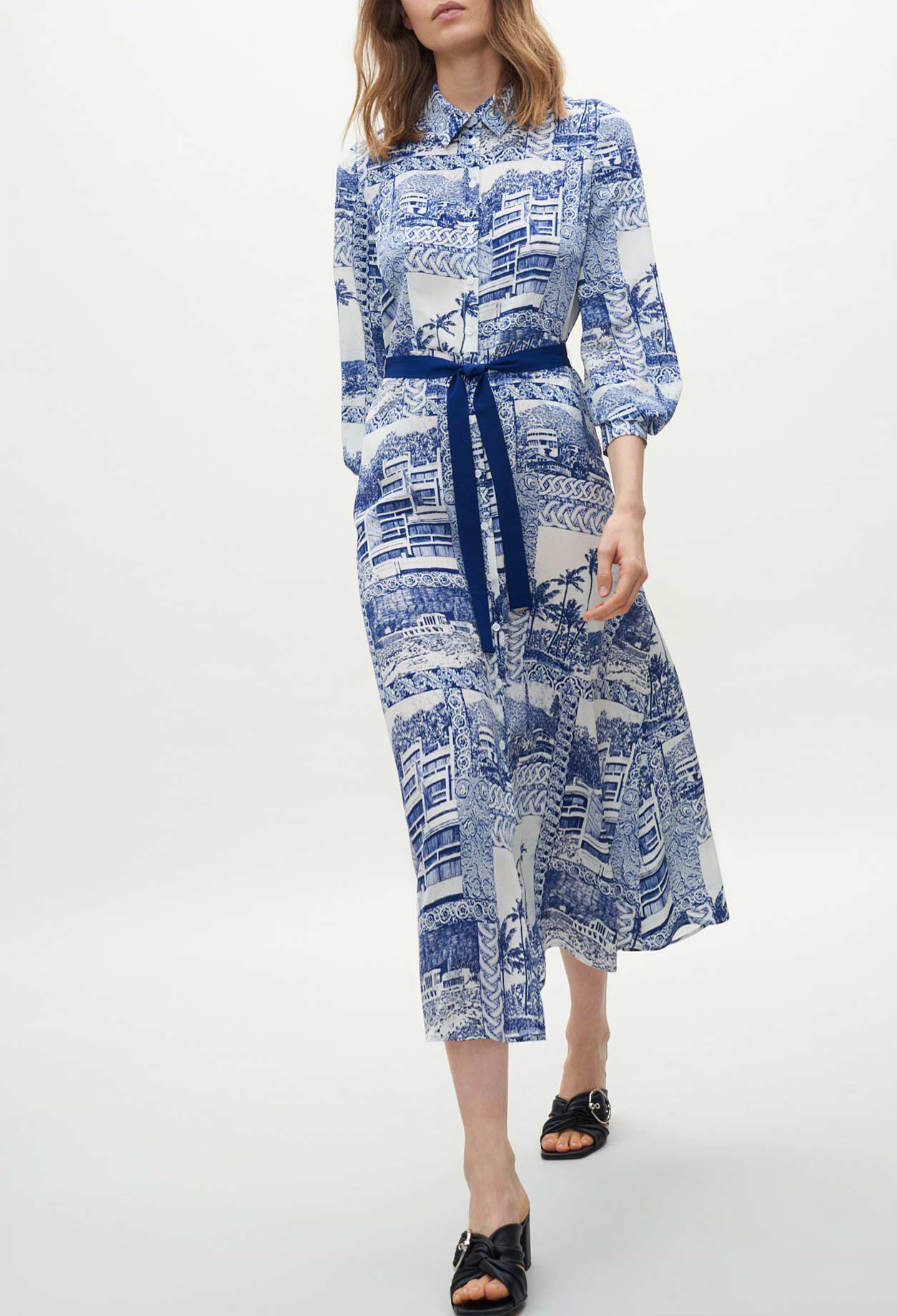 Vestido largo toile de Jouy
