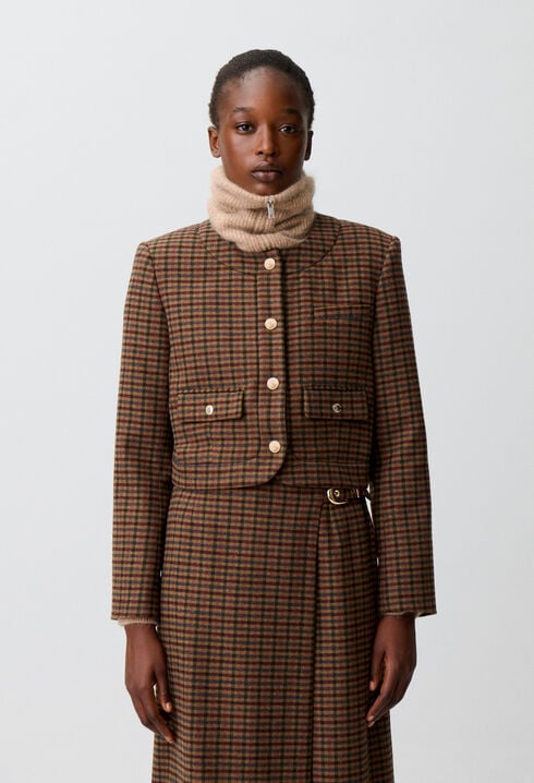 Chaqueta recta de cuadros