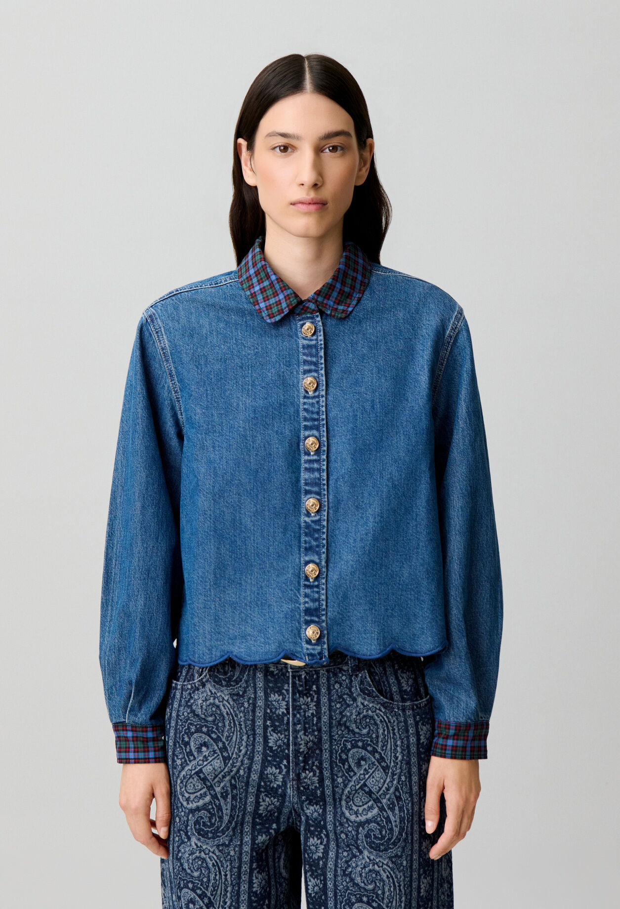 Camisa de denim de algod&oacute;n