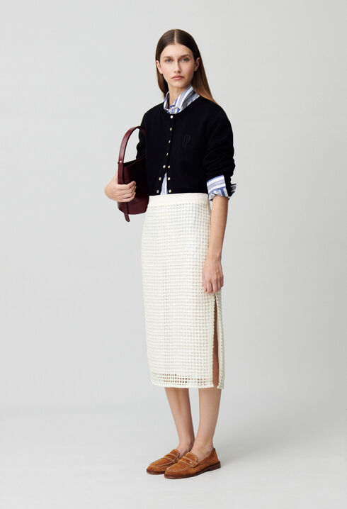 Falda midi de crochet