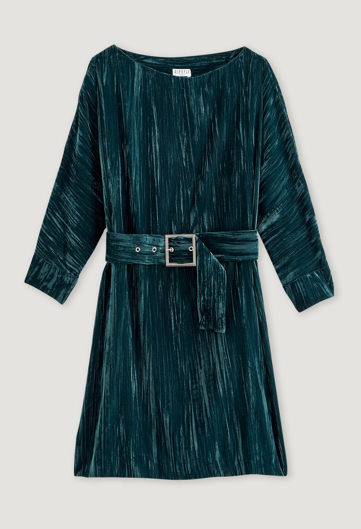 Vestido de terciopelo glaseado.