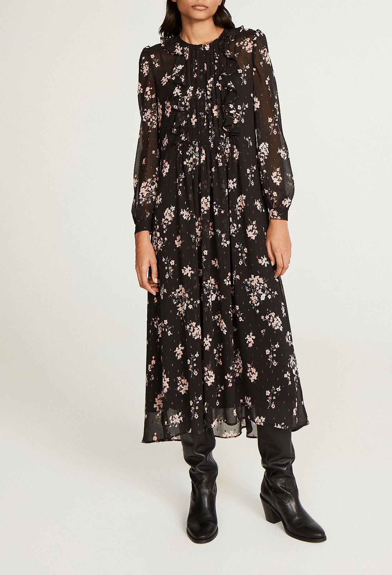 Vestido largo con flores