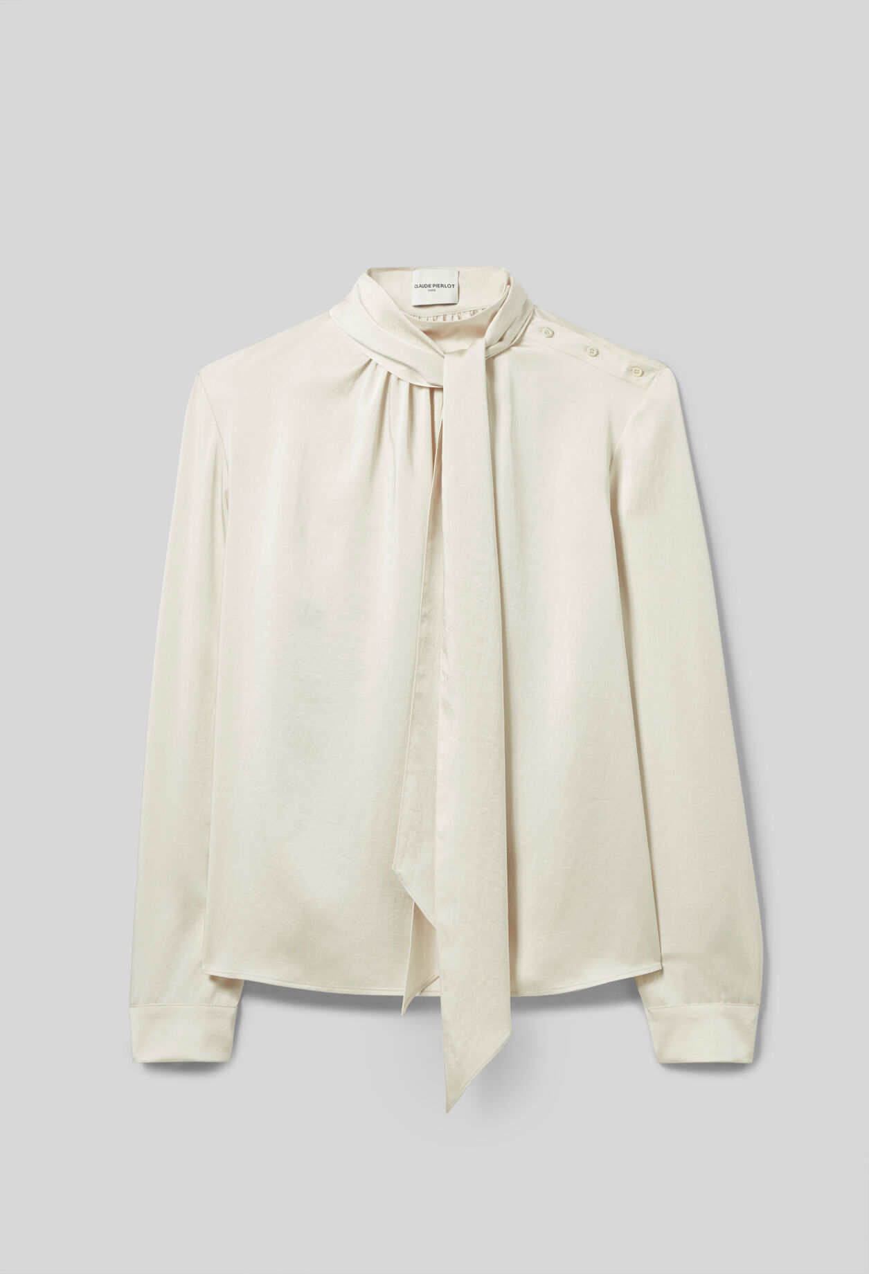 Blusa fluida con lazada al cuello