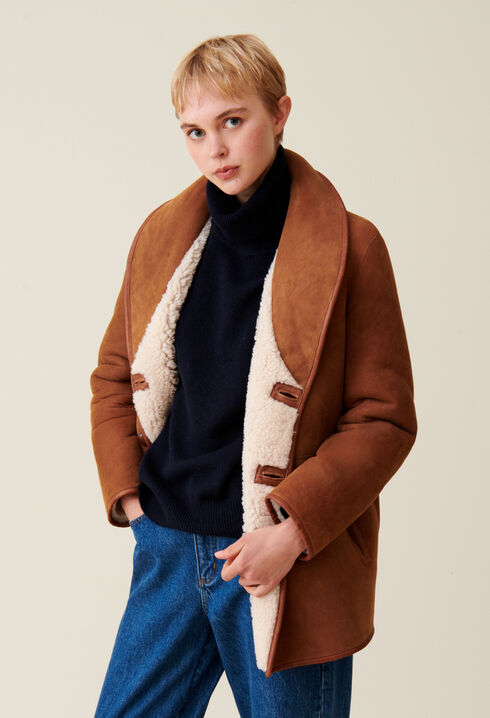 Abrigo reversible de piel lanosa