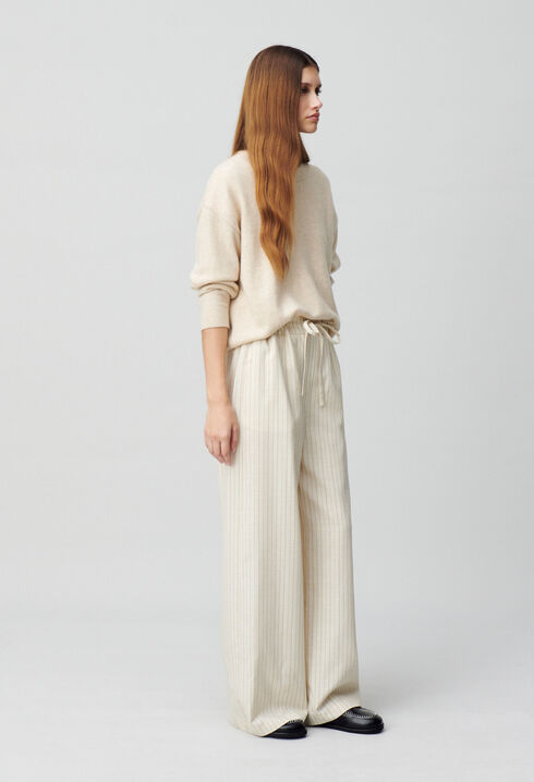 Pantalón ancho a rayas