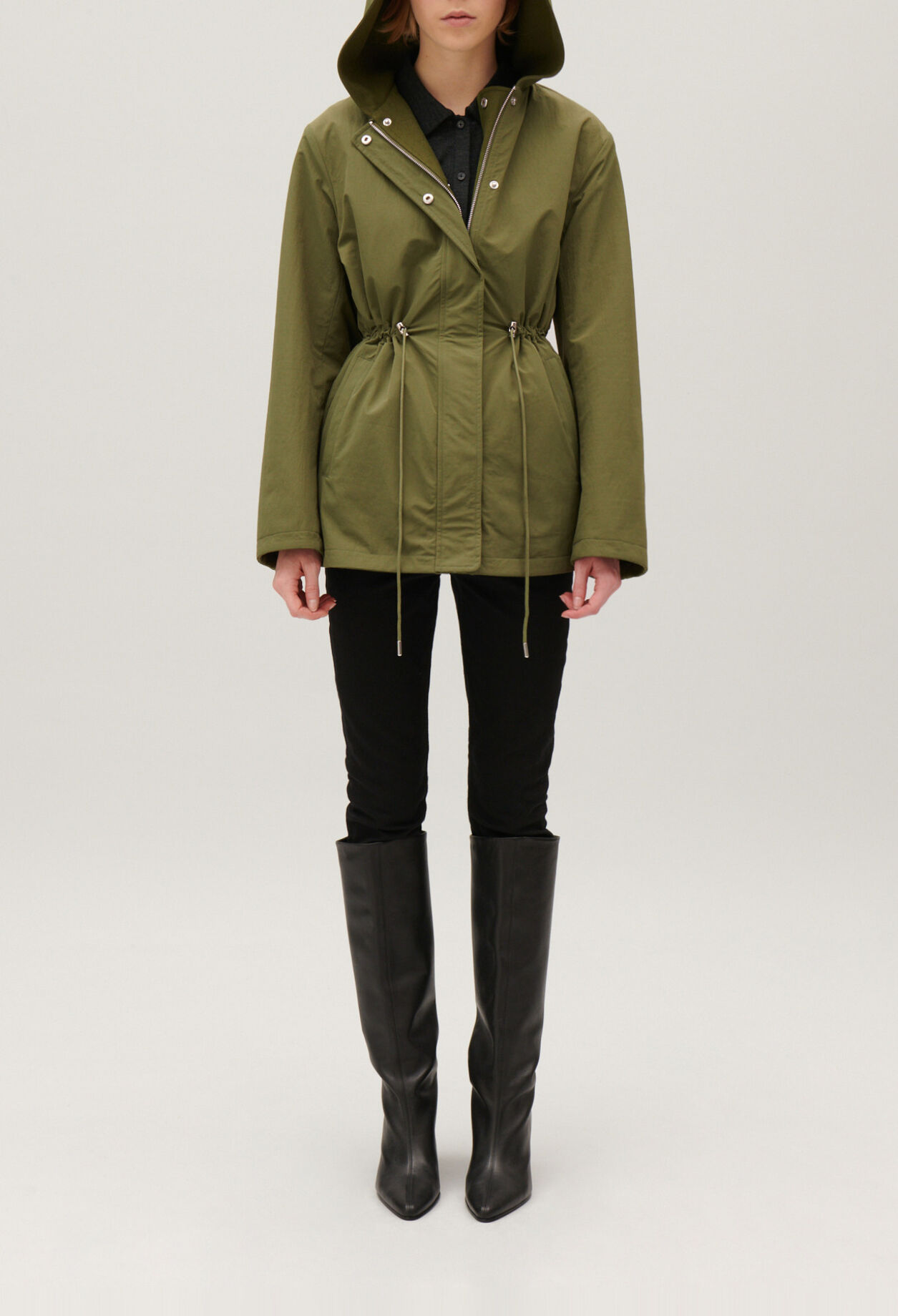 Parka capucha reversible caqui