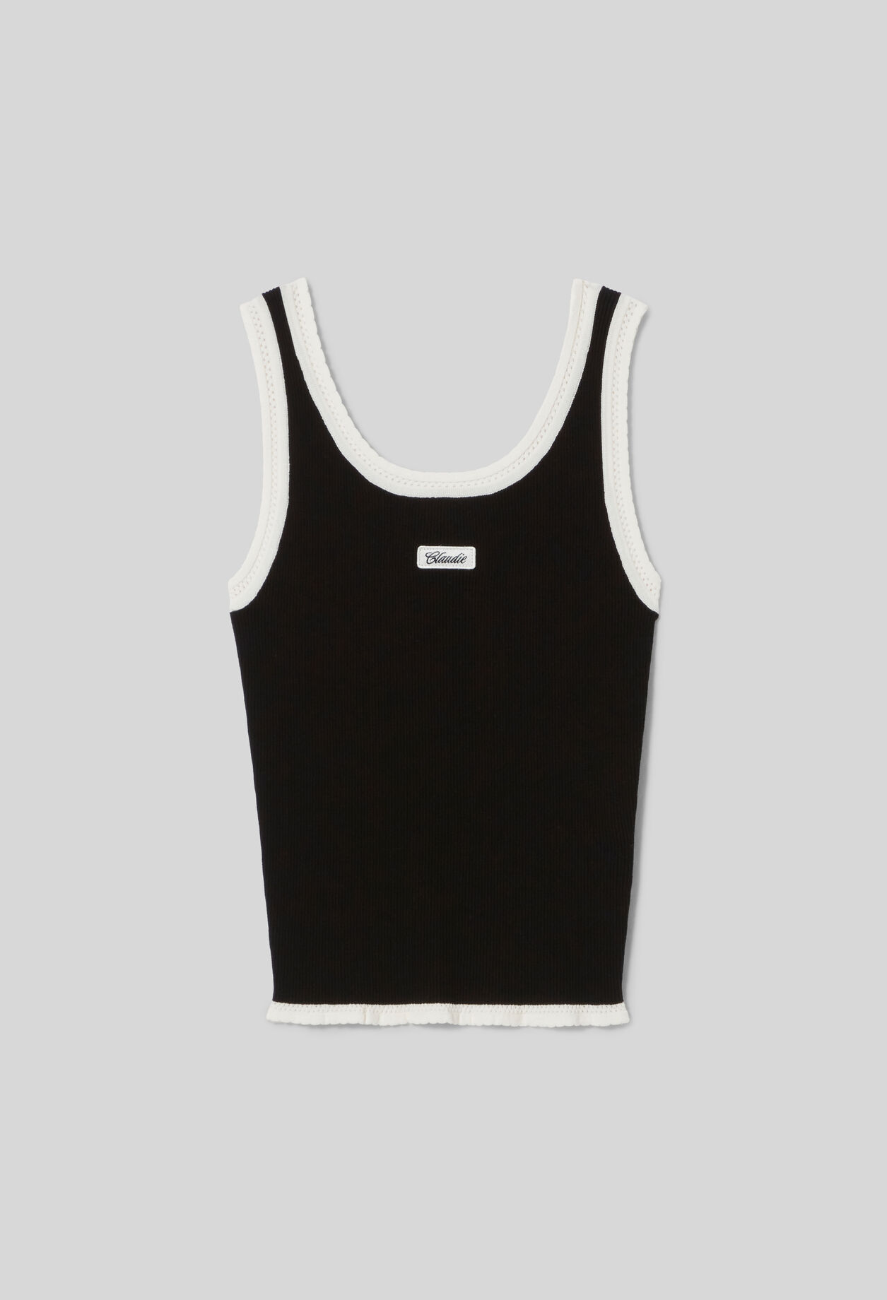 Top de punto cuello redondo
