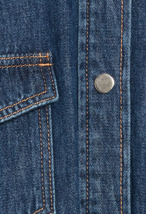 Vestido corto denim mid blue