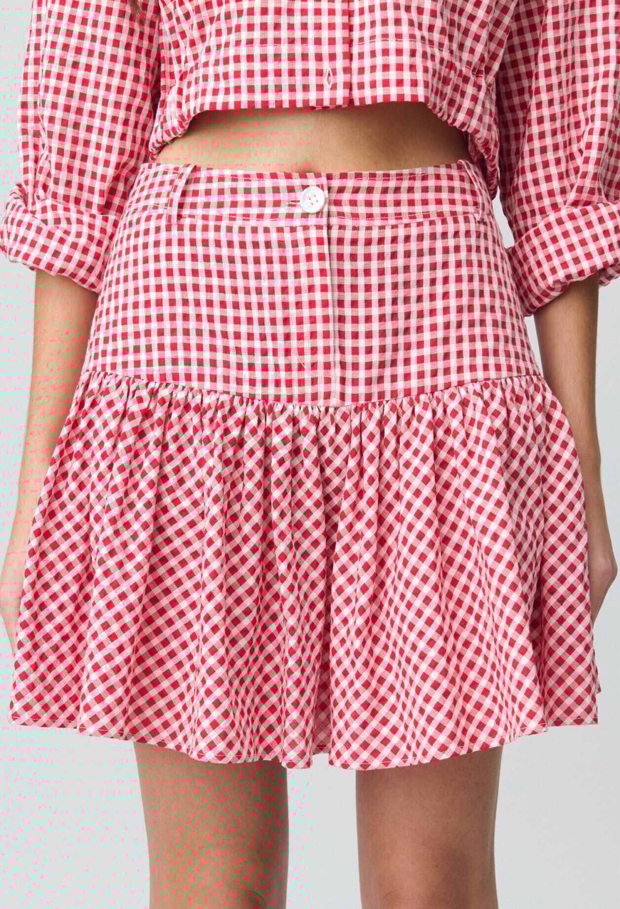 Falda corta de cuadros vichy
