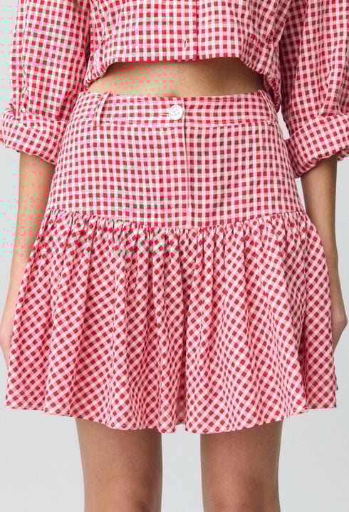 Falda corta de cuadros vichy