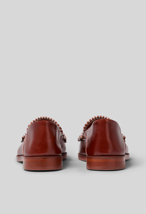 Sandalias de piel lisa y pespuntes