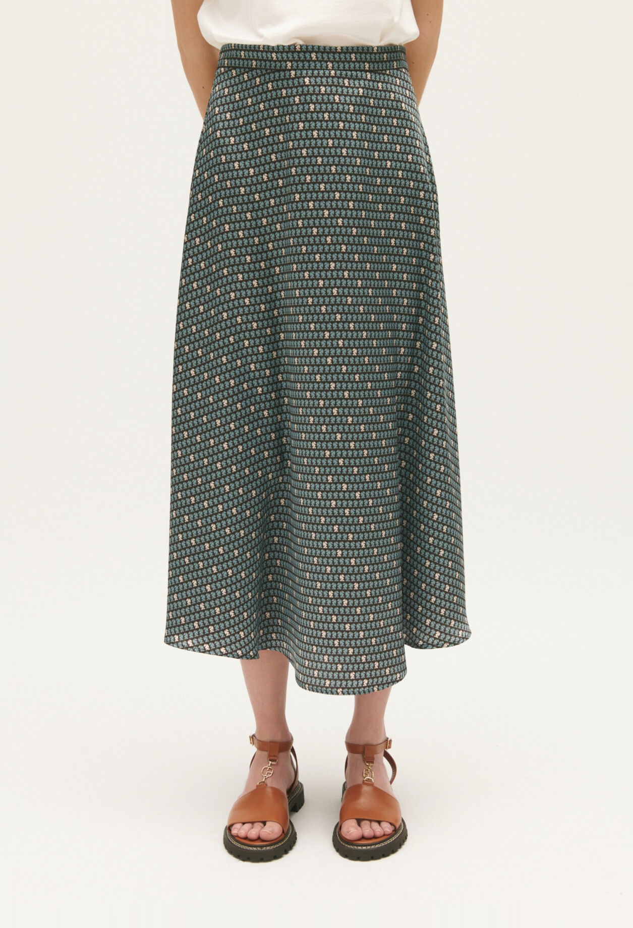 Falda midi estampada
