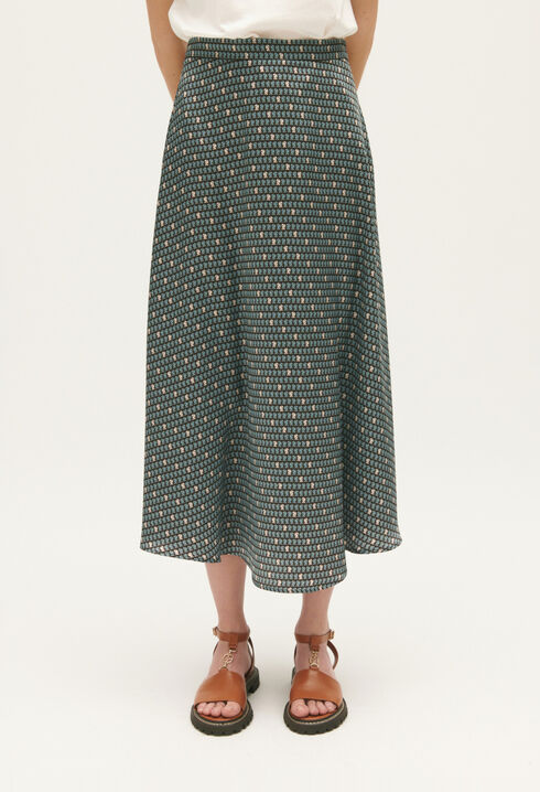 Falda midi estampada