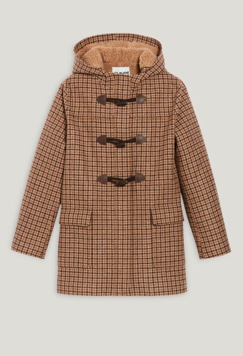 Duffle-coat de mezcla de lana beige