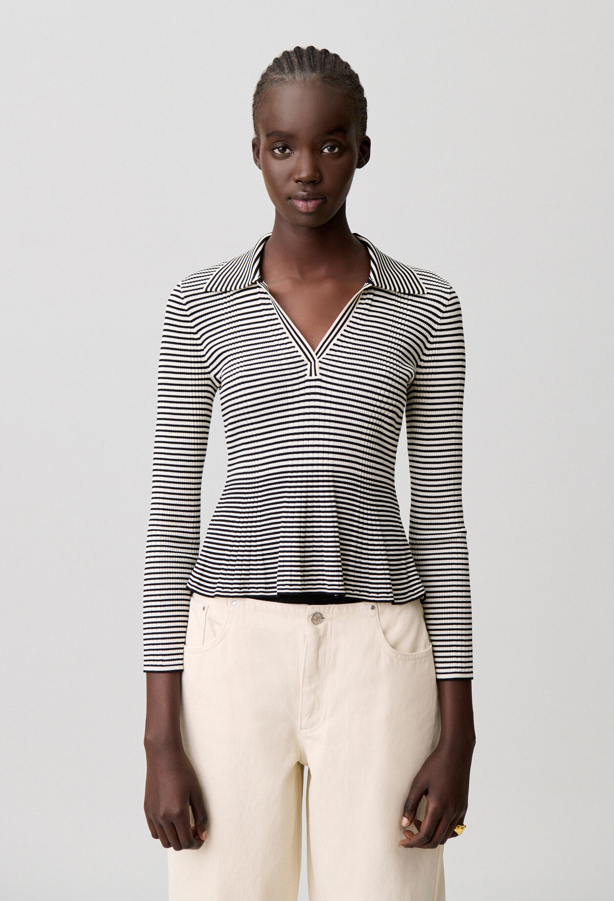 Top a rayas de manga larga