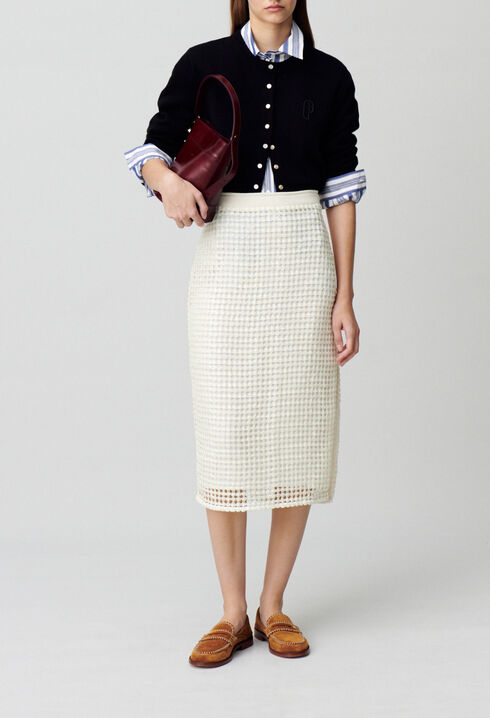 Falda midi de crochet