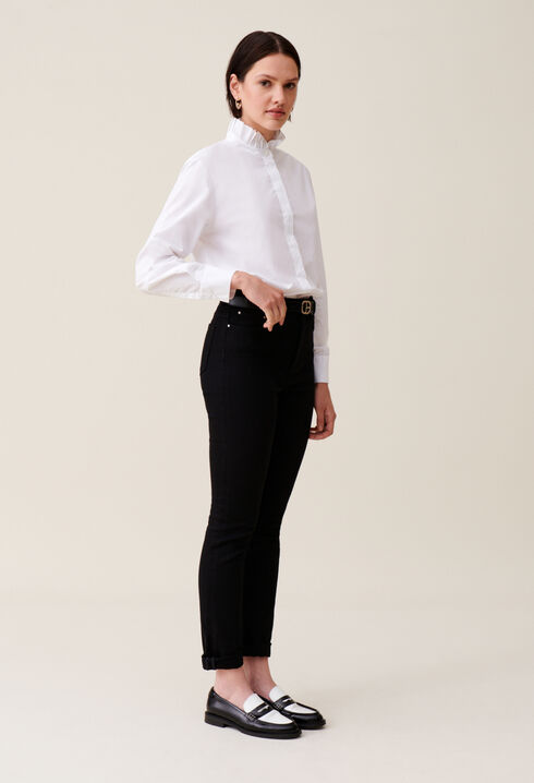 Camisa cuello volantes blanca