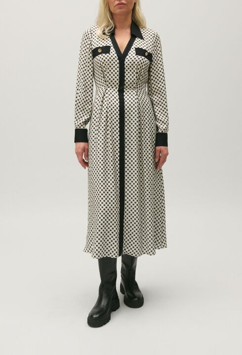 Vestido largo estampado CP en blanco