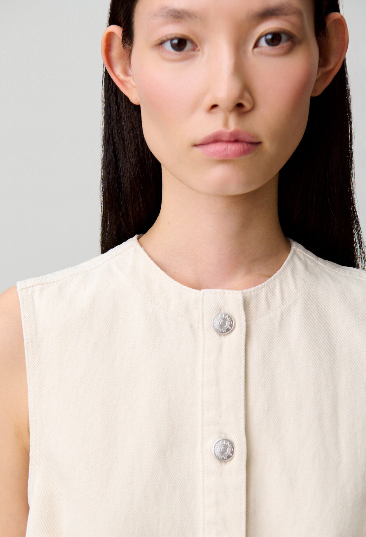 Vestido denim claro evasé