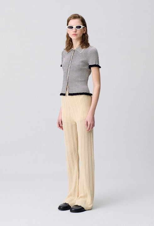 Pantalón fluido de crochet